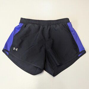Under Armour Size Small Black and Purple Running Shorts